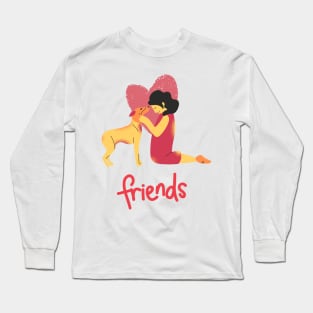 Girl and Dog Best Friends Long Sleeve T-Shirt